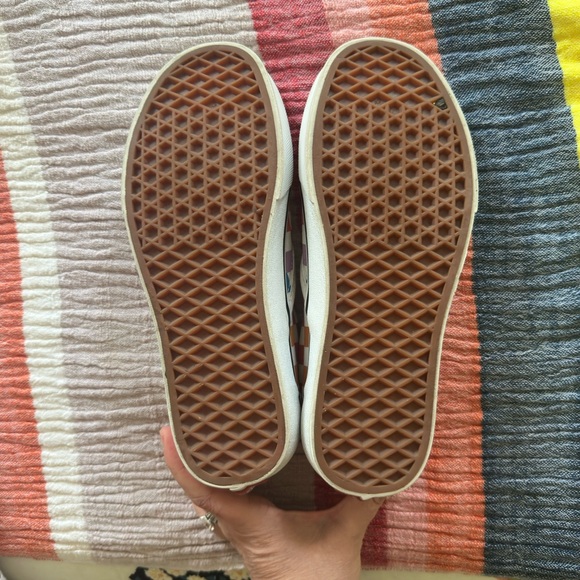 Vans Red and Orange Slip-On Sneakers Classic Style - Picture 3 of 4